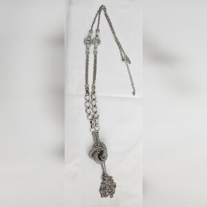Elegant Long Silver Necklace